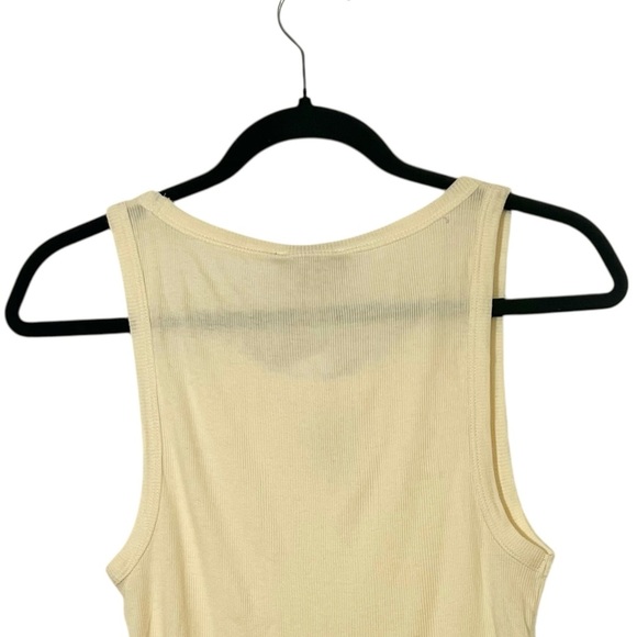J Crew Light Yellow Ribbed Cutaway Tank Top NWT Medium - Picture 5 of 10